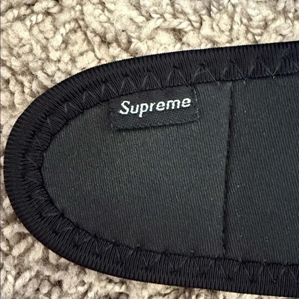 Supreme Black Face Mask with White Logo
